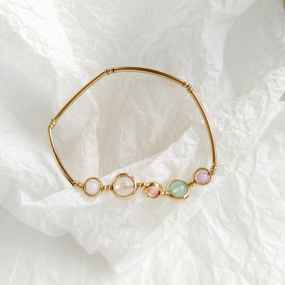 💕Last oneColor glass Elastic Bracelet - Picture 4 of 4